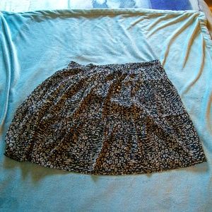 LOFT Patterned Mini Drawstring Skirt EUC